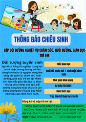 Thông báo chiêu sinh: Lớp bồi dưỡng nghiệp vụ chăm sóc, nuôi dưỡng, giáo dục trẻ em